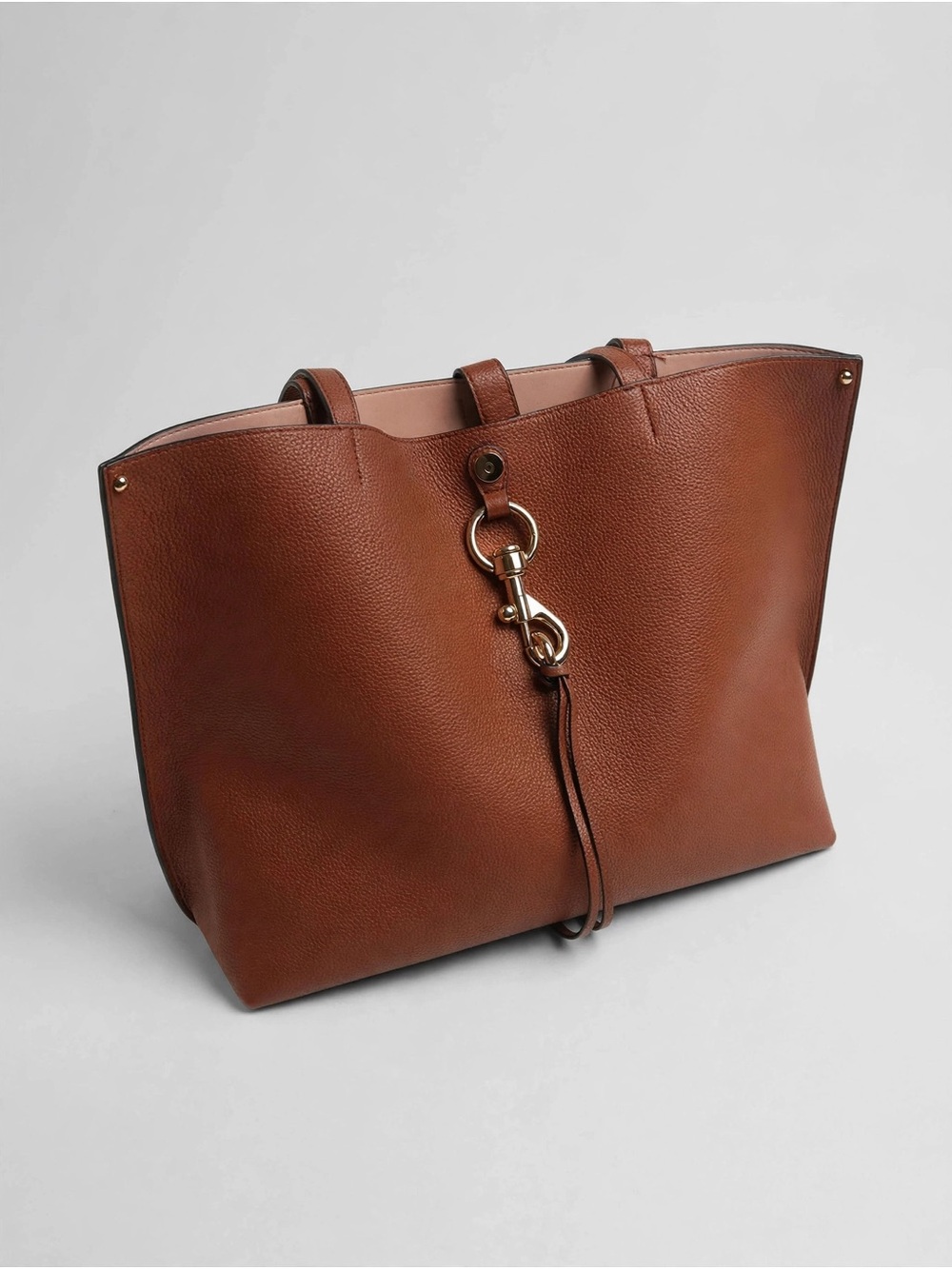 Rebecka Minkoff Pebbled Leather Tote in Chestnut with Gold Hardware